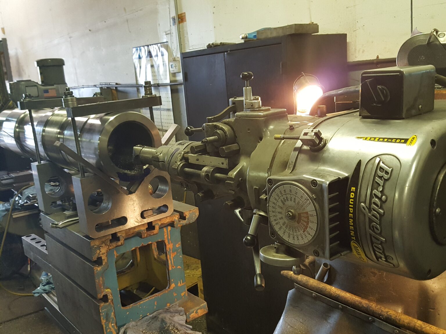 Welding repair being carried out on an industrial component at Zala Machine Co.