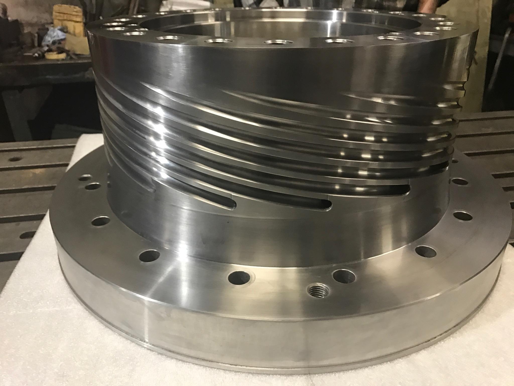 20" Dia Spiral Mandrel with 16 Ports. 4140HT Material