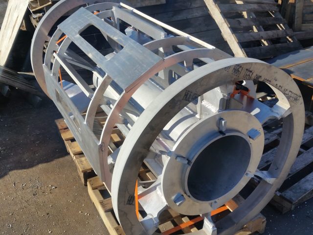 Fabricated steel cage assembly with machined rings