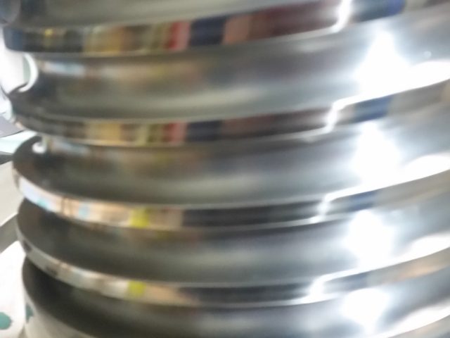 Close detail of the helical spiral flights machined around a mandrel